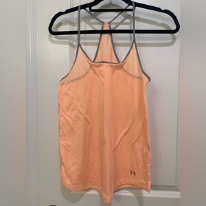 Under Armour Orange Threadborne Spaghetti Strap Workout Tank Top Size Small